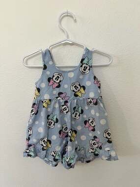 Disney Baby Minnie Mouse Polka Dot Romper Size 3-6M